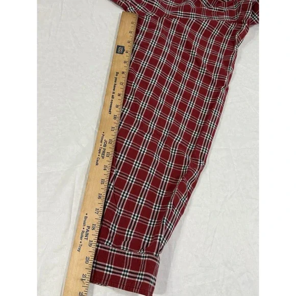 Eddie Bauer Flannel Shirt Mens Size XL Tall 100% Cotton Long Sleeve Red Plaid - Picture 12 of 16